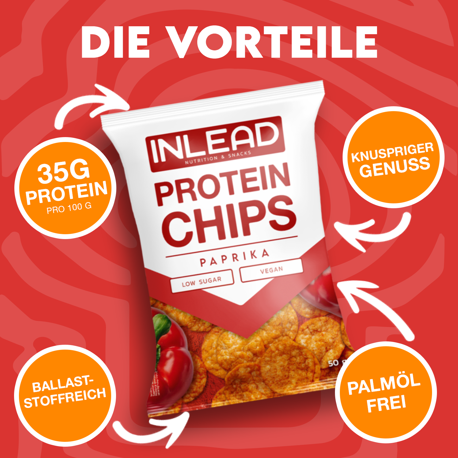 Inlead Protein-Chips, proteinreich, palmölfrei, fettreduziert