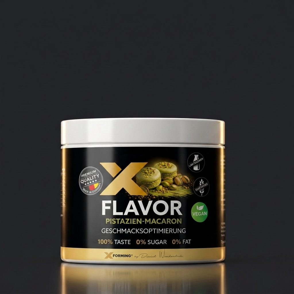 X-FLAVOR Macaron Pistazie, schwarze 250-g-Dose