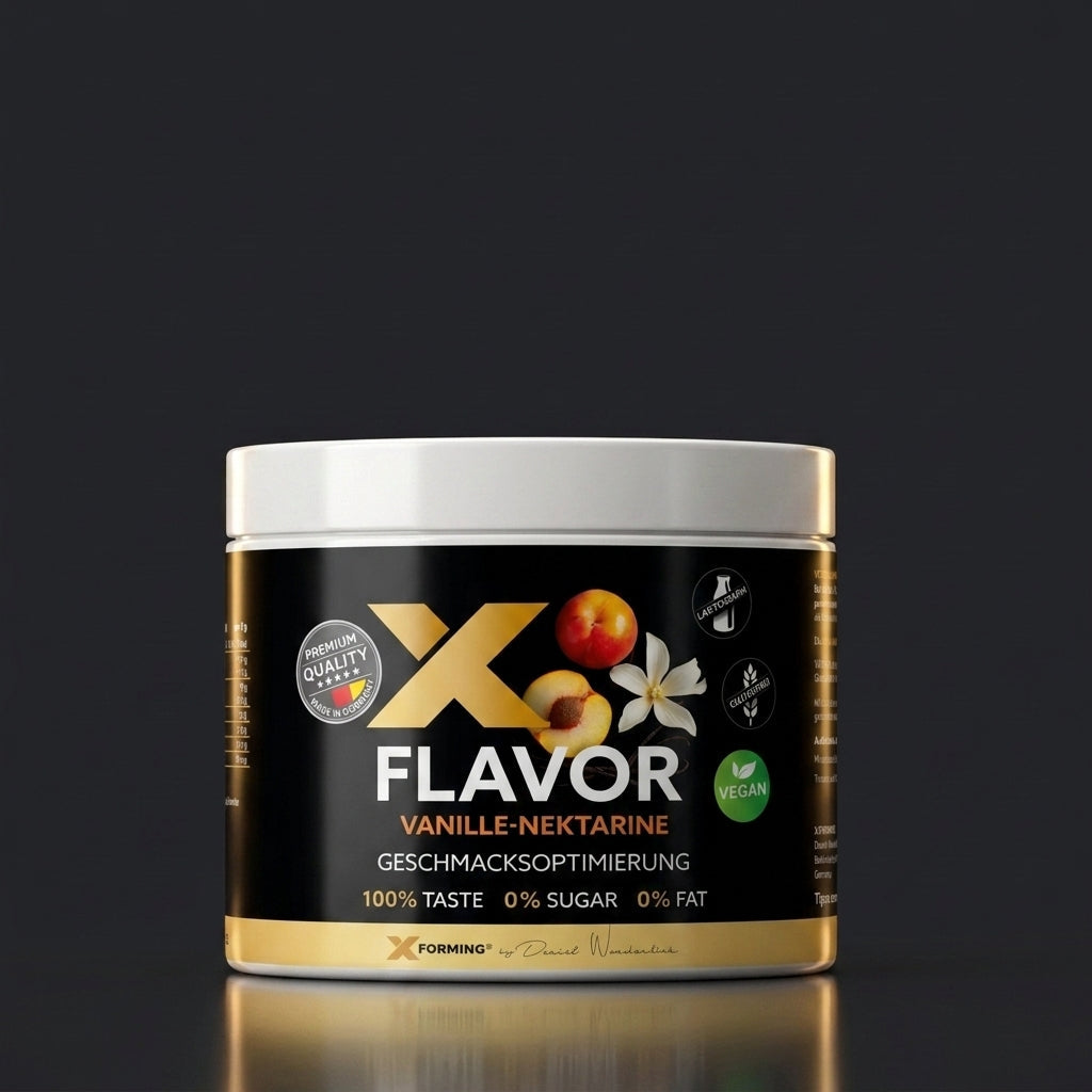 X-FLAVOR Vanille-Nektarine, schwarze 250-g-Dose