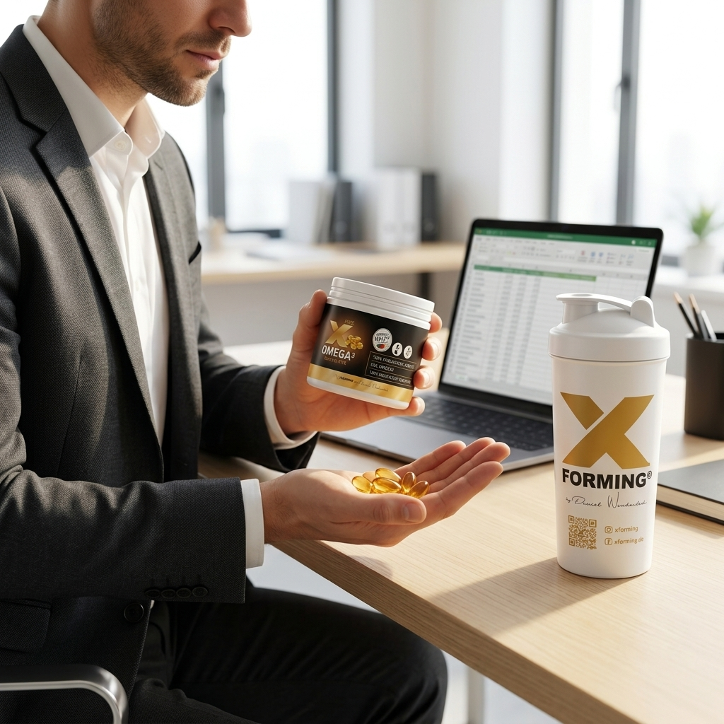 X-OMEGA3 Pure, Dose mit goldenen Softgels