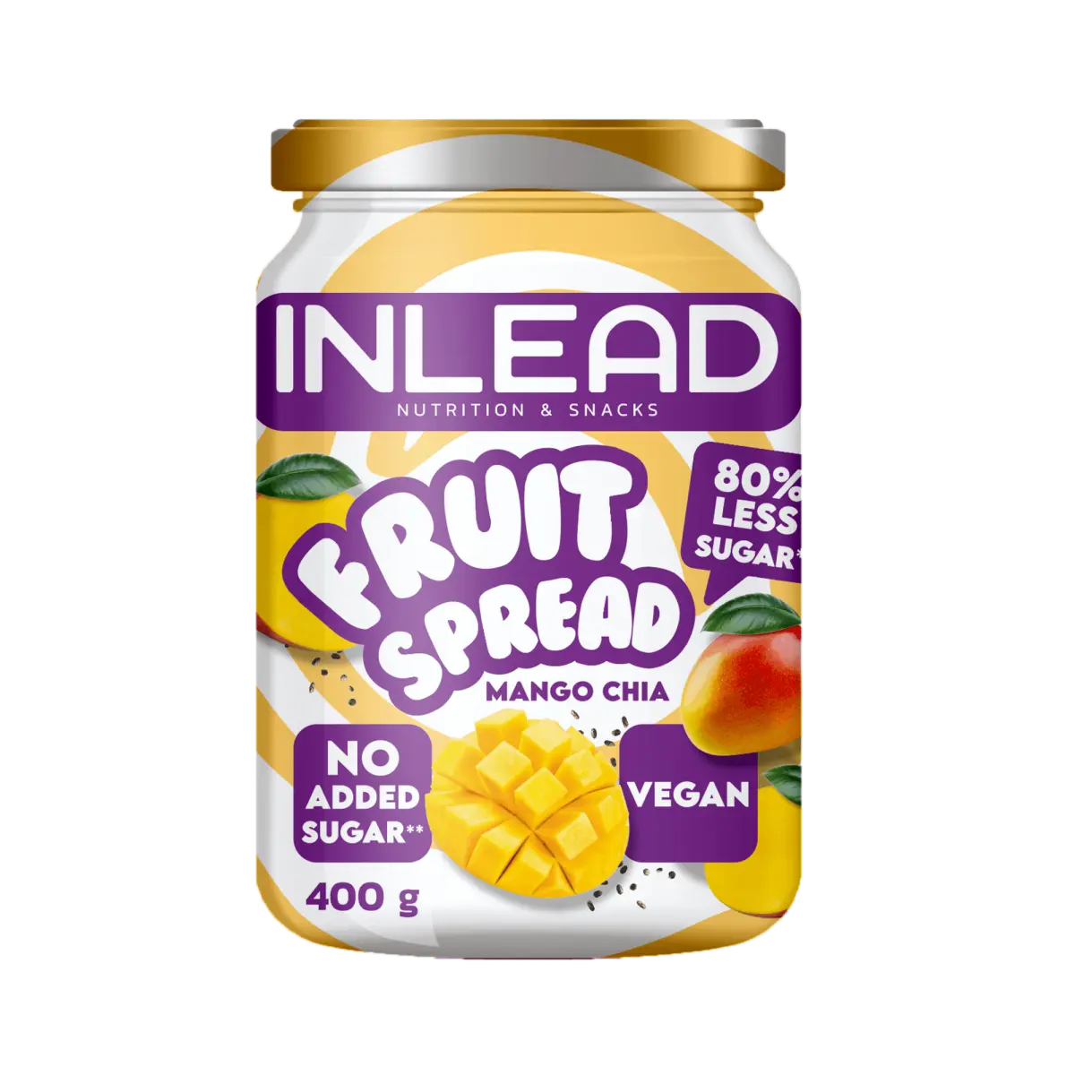 Inlead Fruchtaufstrich 400 g Mango-Chia, ohne Zuckerzusatz