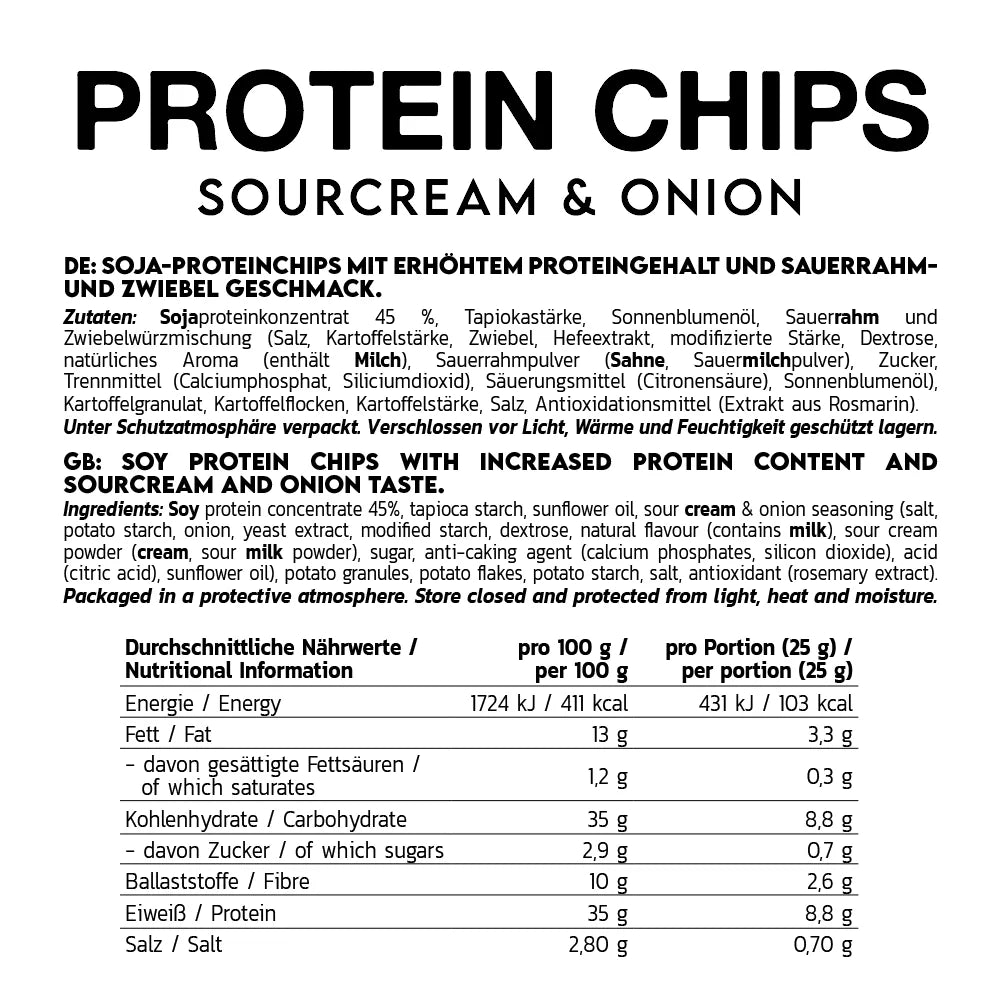 Inlead Protein-Chips 50 g Sour Cream & Onion, proteinreicher Snack