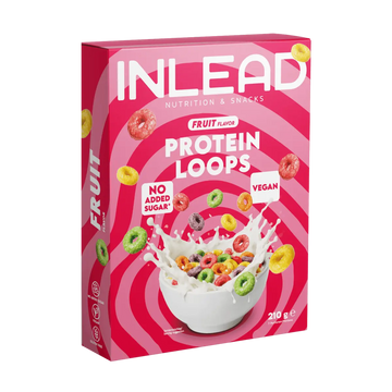 Inlead Protein Loops Fruit 210 g, knusprige Protein-Frühstücksringe, vegan