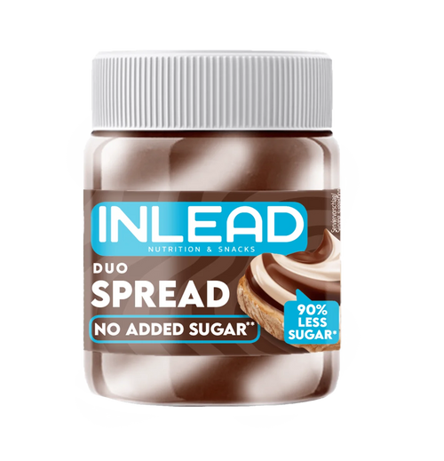 Inlead Spread 350 g Duo, Creme mit Milch, Haselnuss und Kakao, ohne Zuckerzusatz