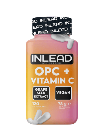 Inlead OPC + Vitamin C, 120 vegane Kapseln mit Traubenkernextrakt und Hagebuttenextrakt