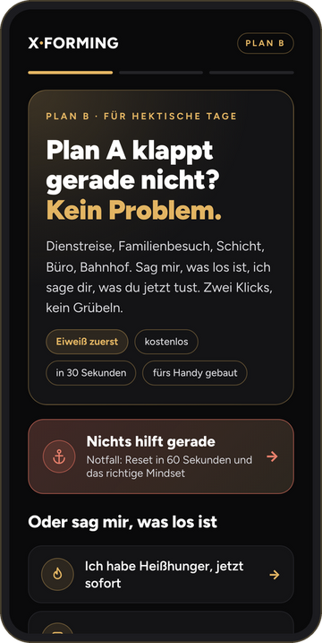 Plan B am Handy: Startbildschirm