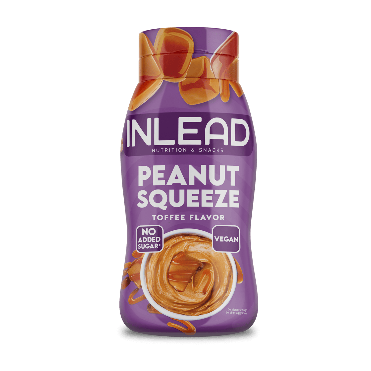 Inlead Peanut Squeeze Toffee 520 g, cremige Erdnusspaste in der Squeeze-Flasche