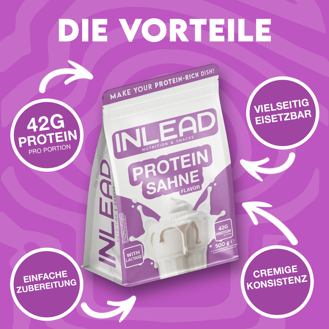 Inlead Protein-Sahne Probe 50 g, proteinreiche Sahne