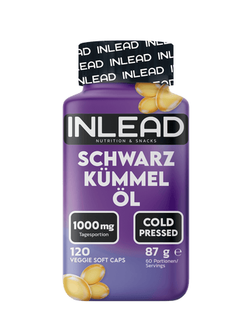 Inlead Schwarzkümmelöl, 120 vegane Softgel-Kapseln, kalt gepresst, 1000 mg je Tagesportion
