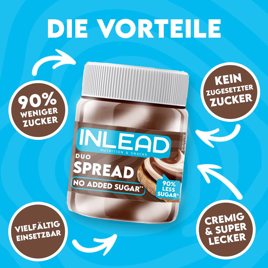 Inlead Spread 200 g Haselnuss-Kakao vegan, cremiger Aufstrich ohne Zuckerzusatz