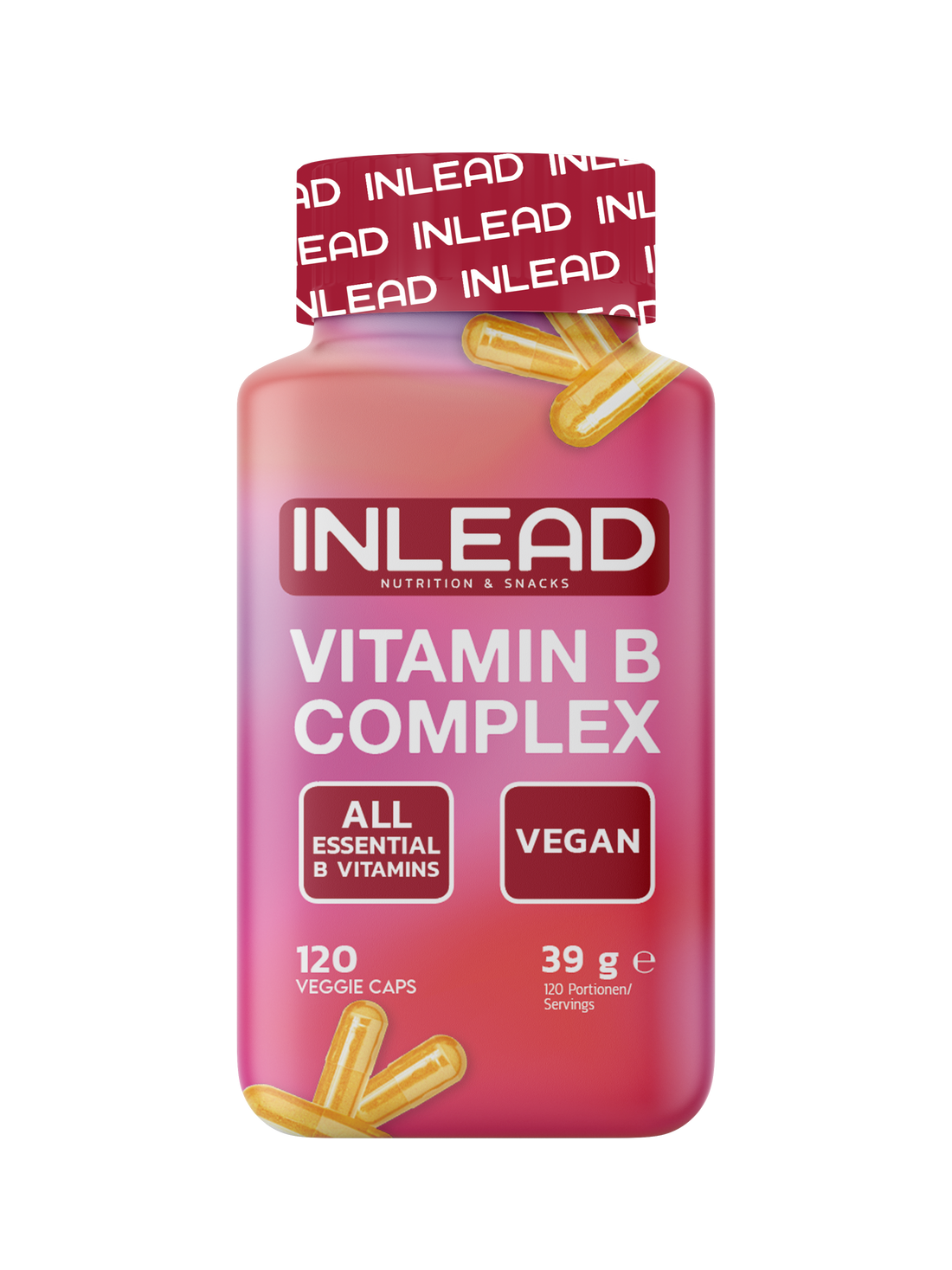 Inlead Vitamin B Complex, 120 vegane Kapseln mit allen acht B-Vitaminen