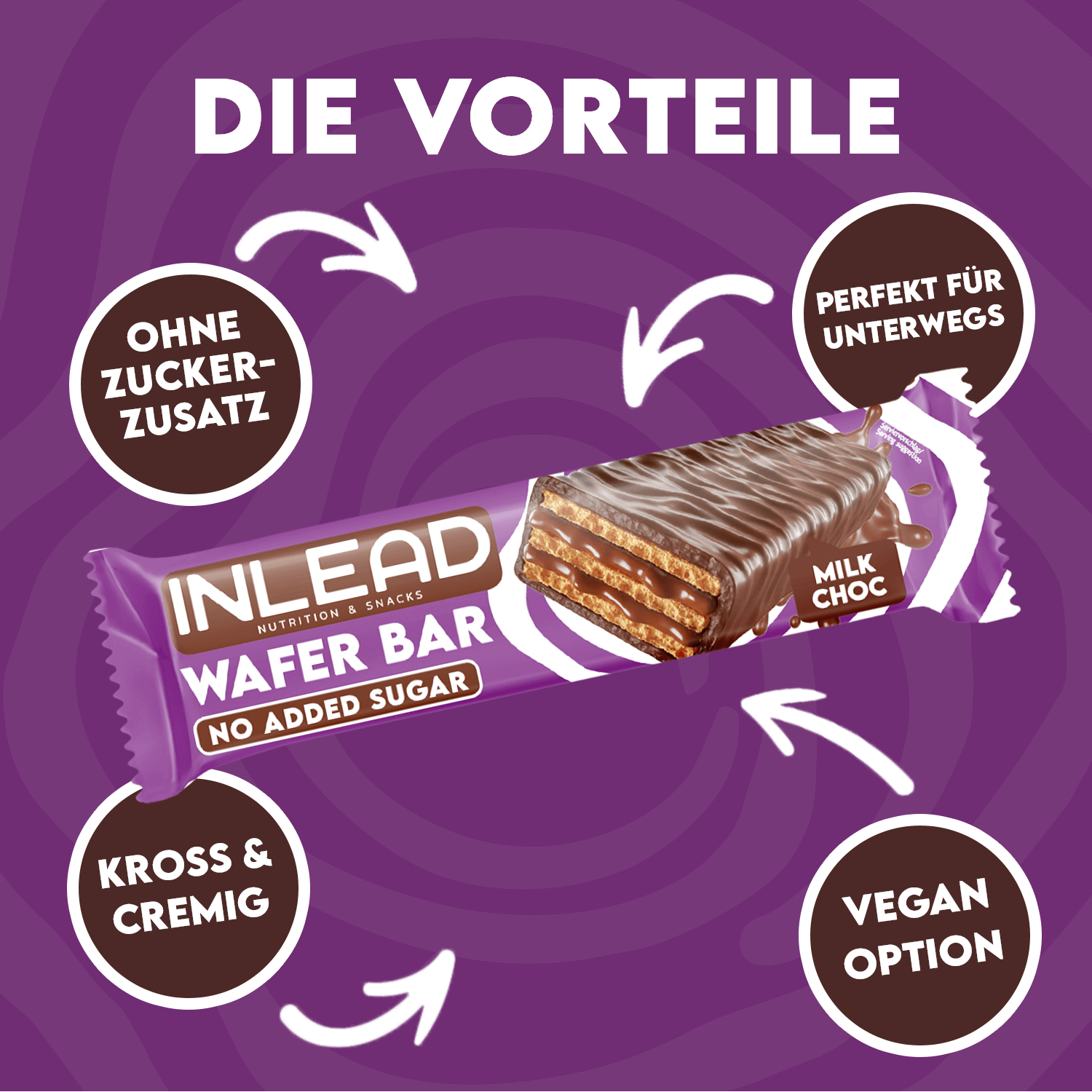 Inlead Waffelriegel, knusprige Waffel mit cremiger Füllung