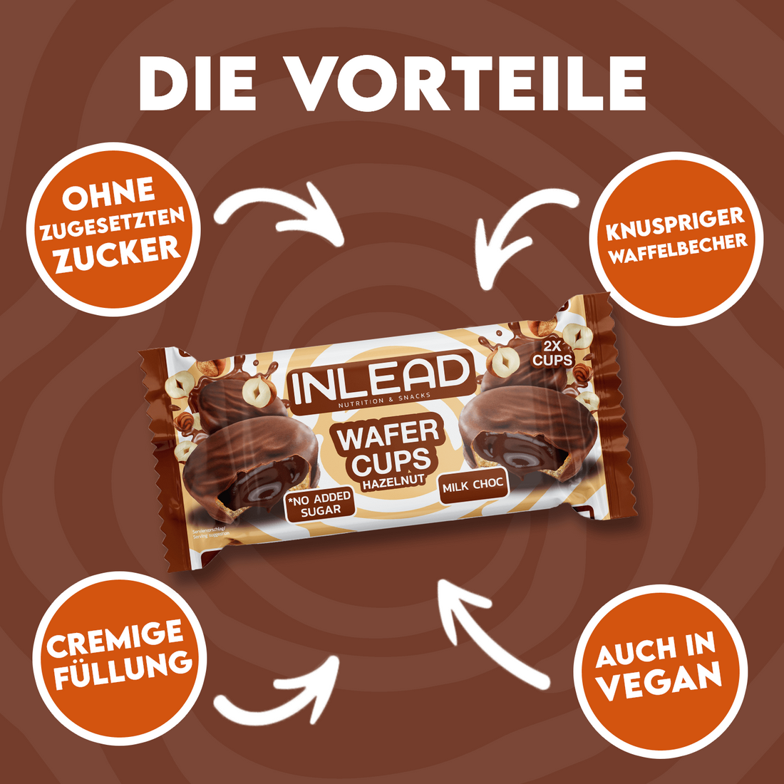 Inlead Waffel-Cups 50 g, knusprig, ohne zugesetzten Zucker