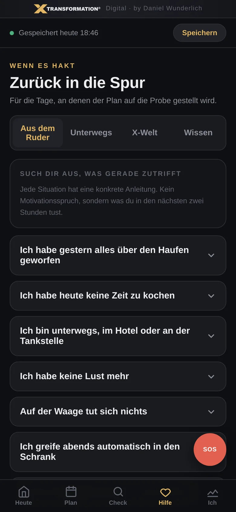 X‑Transformation App: Hilfe für Tage, an denen es hakt
